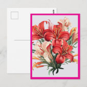 CARTE POSTALE FLEURS ROUGES #2 (Devant / Derrière)