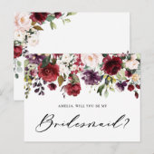 Carte Postale Fleurs rouges et violettes serez-vous ma servante (Devant / Derrière)