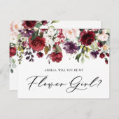 Carte Postale Fleurs rouges et violettes, tu seras ma fille aux (Devant / Derrière)