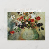 Carte Postale Fleurs rouges, fleurs Odilon Redon (Devant / Derrière)