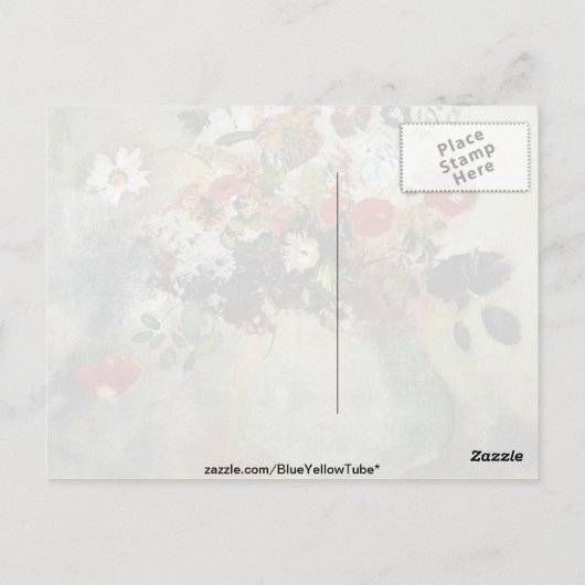 Carte Postale Fleurs rouges, fleurs Odilon Redon (Dos)