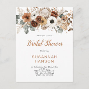 Carte Postale Fleurs Rustiques d'Automne Baby Shower de Mariag