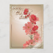 Carte Postale Fleurs saumons et rouges/Trim Or (Devant)