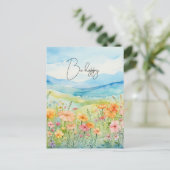 Carte Postale Fleurs sauvages aquarelle (Debout devant)