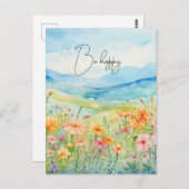 Carte Postale Fleurs sauvages aquarelle (Devant / Derrière)