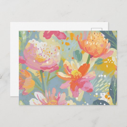 Carte Postale Fleurs sauvages aquarelle (Devant / Derrière)