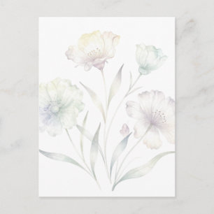 Carte Postale Fleurs sauvages au pastel tendre grâce à l'aquarel