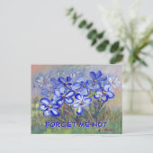 Carte Postale Fleurs sauvages bleus dans un champ de peinture d' (Debout devant)