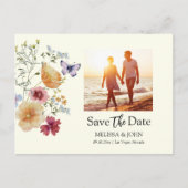 Carte Postale Fleurs Sauvages Bohèmes Florales Enregistrez La Da (Devant)