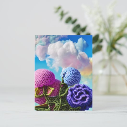 Carte Postale Fleurs sauvages croisés dans l'Art numérique des n (Debout devant)