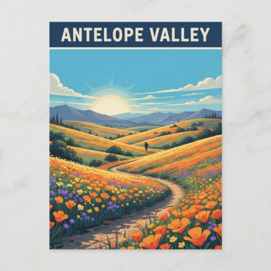 Carte Postale Fleurs sauvages de la Californie Antelope Valley (Devant)