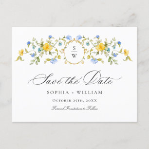 Carte Postale Fleurs Sauvages de Prairie Élégante Mariage Enregi