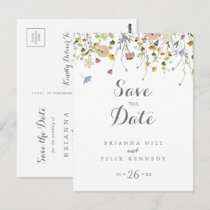 Carte Postale Fleurs sauvages délicates et colorées Enregistrez 