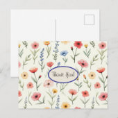 Carte Postale Fleurs sauvages d'été Merci (Devant / Derrière)