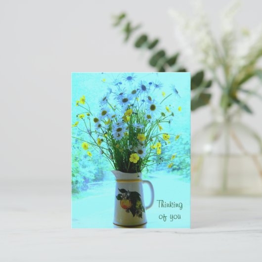 Carte Postale Fleurs sauvages en pensant à toi (Debout devant)