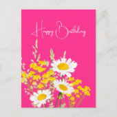 Carte Postale Fleurs Sauvages Modernes Joyeux Anniversaire (Devant)