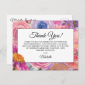 Carte Postale Fleurs sauvages rose pourpre 90e anniversaire Merc (Devant / Derrière)