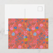 Carte Postale Fleurs sauvages rouges Boho modernes (Devant / Derrière)