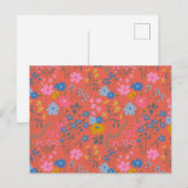 Carte Postale Fleurs sauvages rouges Boho modernes (Devant / Derrière)