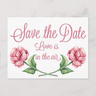 Carte Postale Fleurs Save The Date Rose Fleur Rose Engagement