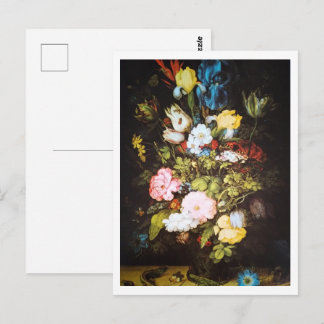 Carte Postale Fleurs Sombres Vintage