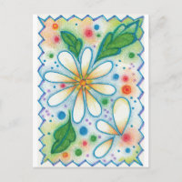 Fleurs Springtime Dessin Retro Psychedelic Daisy