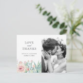 Carte Postale Fleurs succulentes. Cactus floral mariage merci (Debout devant)