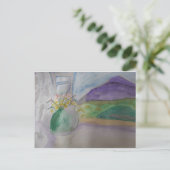 Carte Postale Fleurs Sur Le Rebord De Fenêtre (Debout devant)
