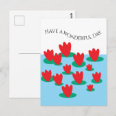 Carte Postale Fleurs sur un étang (Devant / Derrière)