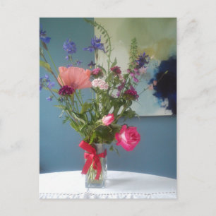 Carte Postale Fleurs sur une table