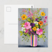 Carte Postale Fleurs texturées dans un vase (Devant / Derrière)