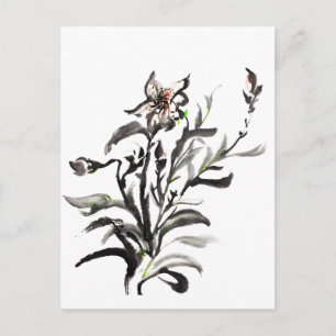 Carte Postale fleurs traditionnelles chinoises