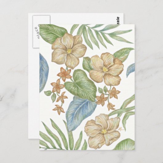 Carte postale Fleurs tropicales (Devant / Derrière)
