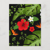 Carte Postale Fleurs tropicales Arrière - plan 4 (Devant)
