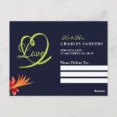 Carte Postale Fleurs tropicales Coeur et photo typographique Voi (Dos)