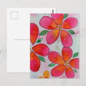 Carte Postale FLEURS TROPICALES en aquarelles (Devant / Derrière)