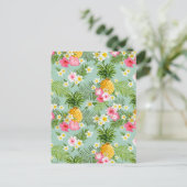 Carte Postale Fleurs tropicales et ananas (Debout devant)