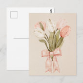 Carte Postale Fleurs tulipes pastel (Devant / Derrière)