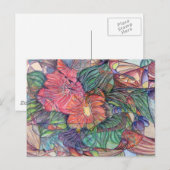 Carte Postale Fleurs "Verre Tiré" (Devant / Derrière)