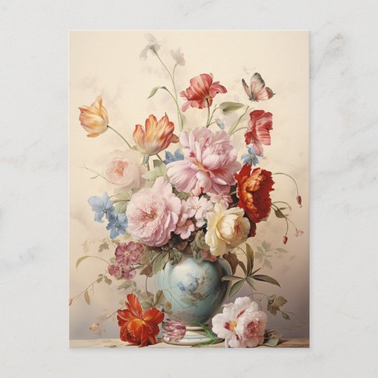 Carte Postale Fleurs victoriennes Abstraites dans le Vase (Devant)