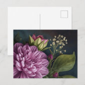 Carte Postale Fleurs Vintage Sombres (Devant / Derrière)