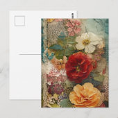 Carte Postale Fleurs vintages (Devant / Derrière)