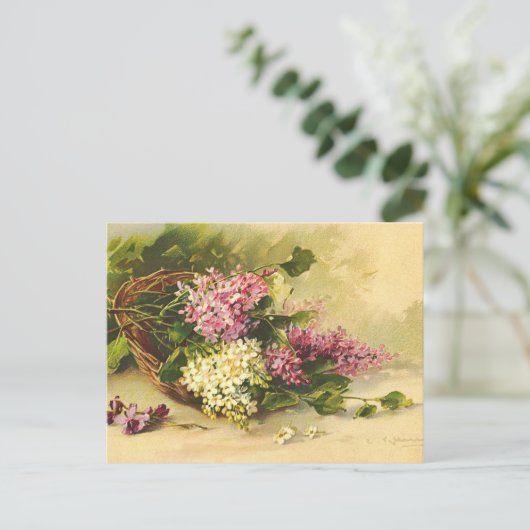 Carte postale Fleurs vintages (Debout devant)