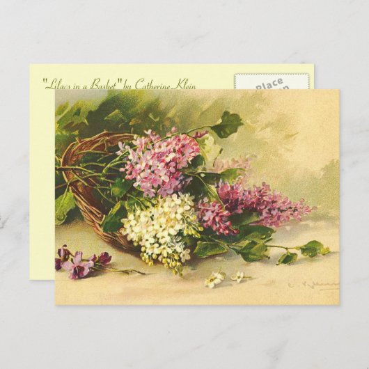 Carte postale Fleurs vintages (Devant / Derrière)