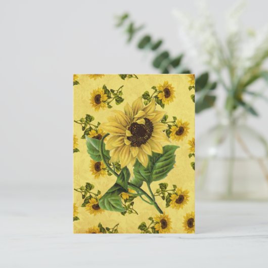 Carte Postale Fleurs vintages (Debout devant)