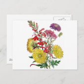 Carte Postale Fleurs vintages (Devant / Derrière)