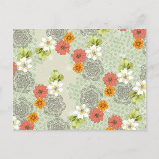 Carte Postale Fleurs Vintages Boho (Devant)
