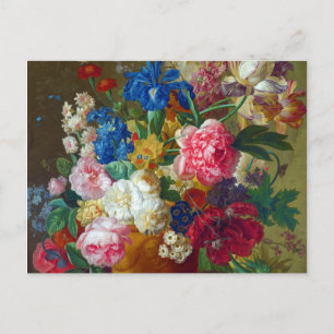 Carte Postale Fleurs Vintages colorées Peinture