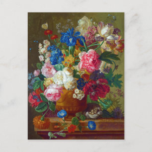Carte Postale Fleurs Vintages colorées Peinture