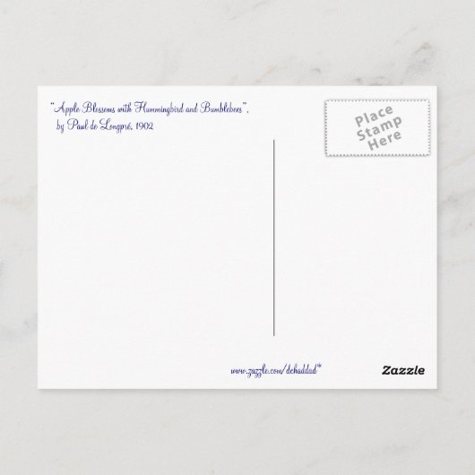 Carte Postale Fleurs vintages d'Apple (Dos)